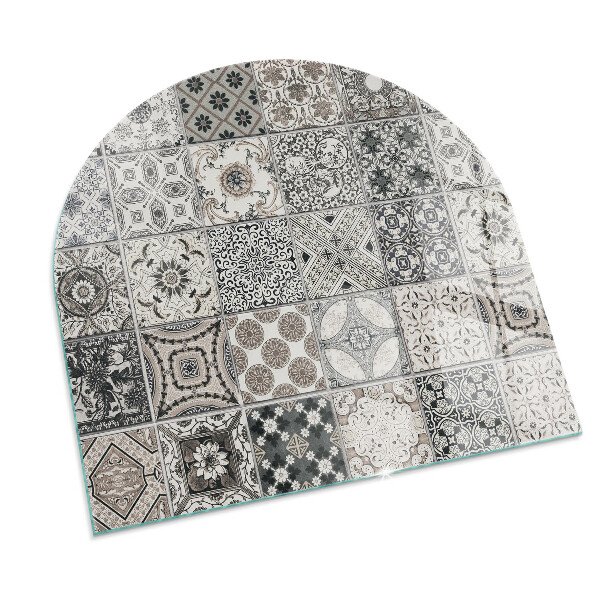 Plaque de sol demi-ovale en verre Motifs décoratifs en carrelage