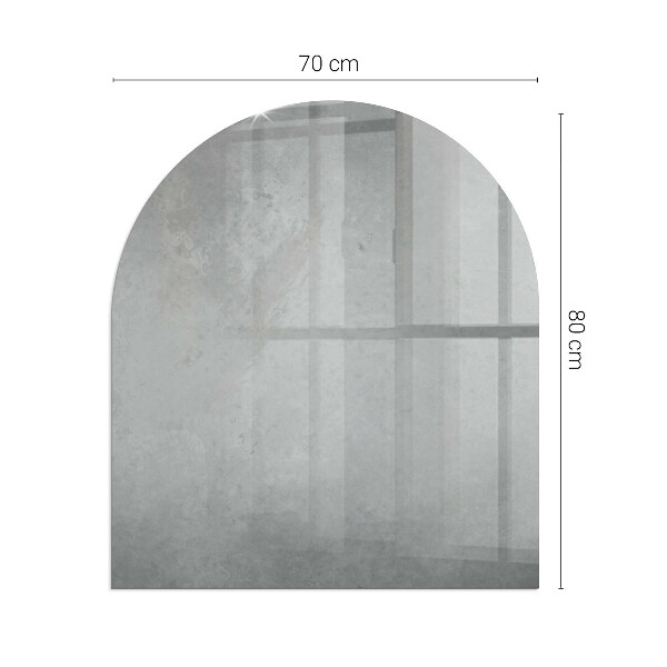 Plaque demi-ovale en verre pour poêle Structure en béton avec effet