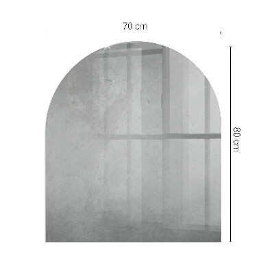 Plaque demi-ovale en verre pour poêle Structure en béton avec effet