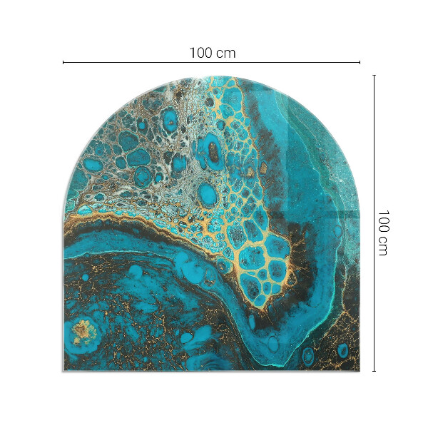 Plaque de sol demi-ovale en verre Motif organique dans un style abstrait