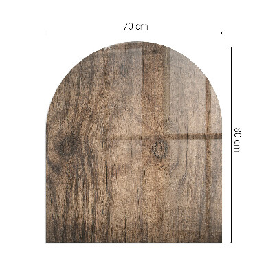 Plaque de sol demi-ovale en verre Motif en bois de pin