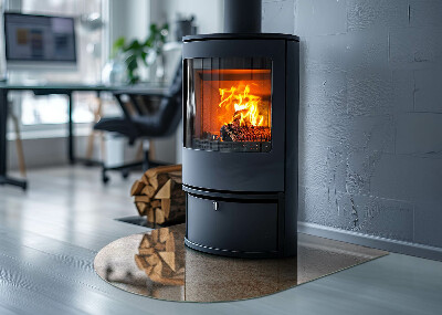 Plaque verre demi-ronde cheminée La nature de la structure en pierre