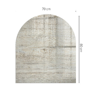 Plaque de sol demi-ovale en verre Motif bois clair naturel