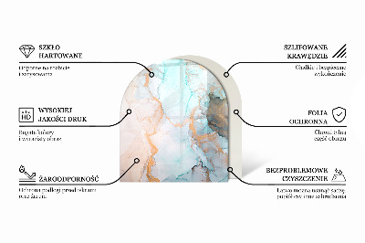 Plaque de sol demi-ovale en verre Couleurs du plateau dans différentes nuances