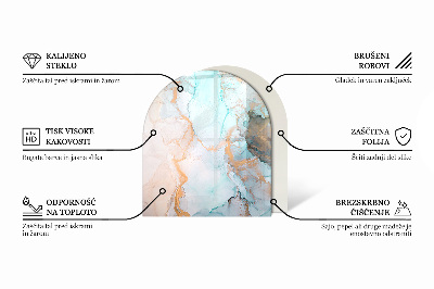 Plaque de sol demi-ovale en verre Couleurs du plateau dans différentes nuances