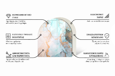 Plaque verre demi-ronde cheminée Motif en béton brut