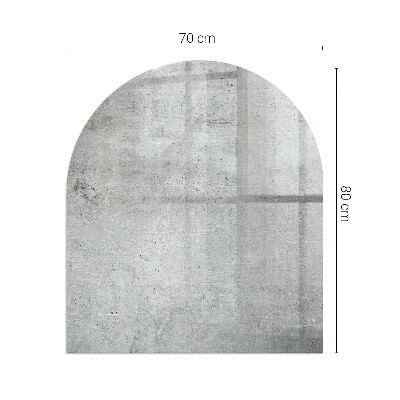 Plaque verre demi-ronde cheminée Motif en béton brut