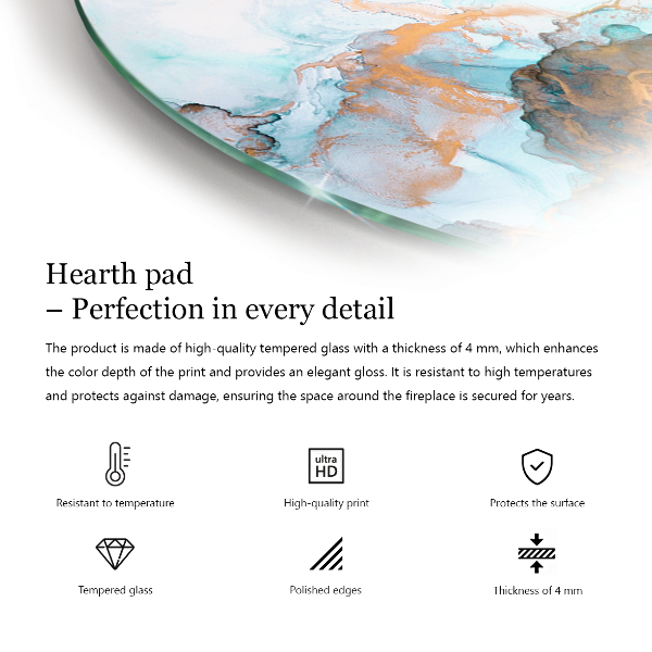 Plaque de sol demi-ovale en verre Planches de style naturel