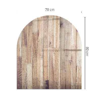 Plaque verre demi-ronde cheminée Motif en bois à disposition géométrique