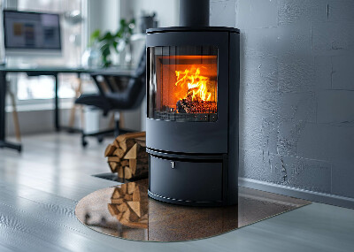 Plaque de sol demi-ovale en verre Traces de rouille sur une surface métallique