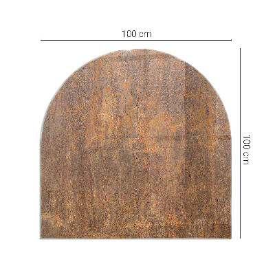 Plaque de sol demi-ovale en verre Traces de rouille sur une surface métallique