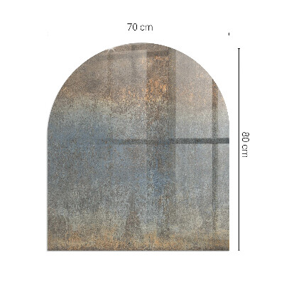 Plaque demi-ovale en verre pour poêle Motif abstrait aux textures variées