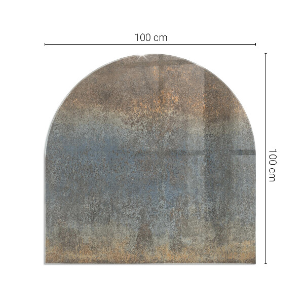 Plaque demi-ovale en verre pour poêle Motif abstrait aux textures variées