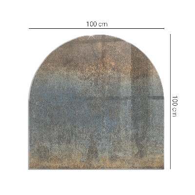 Plaque demi-ovale en verre pour poêle Motif abstrait aux textures variées