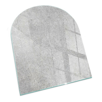 Plaque demi-ovale en verre pour poêle Texture de béton dans un style brut