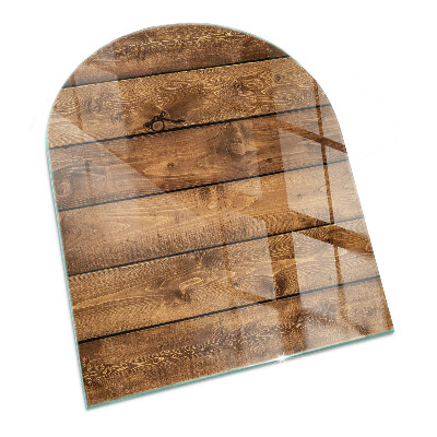 Plaque de sol demi-ovale en verre Grain de bois naturel