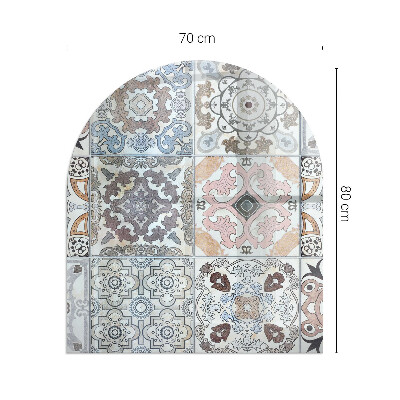 Plaque verre demi-ronde cheminée Motifs de mosaïque en carreaux