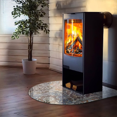 Plaque verre demi-ronde cheminée Motifs de mosaïque en carreaux