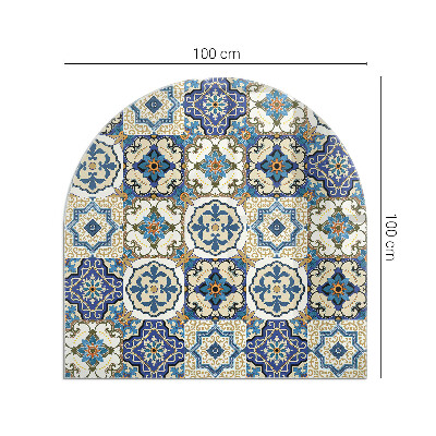 Plaque demi-ovale en verre pour poêle Motif mosaïque avec accents floraux
