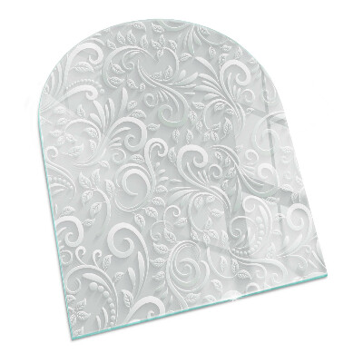 Plaque demi-ovale en verre pour poêle Motif végétal élégant