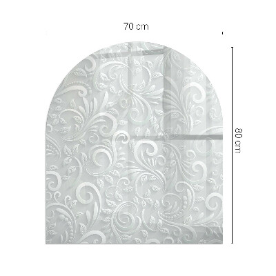 Plaque demi-ovale en verre pour poêle Motif végétal élégant