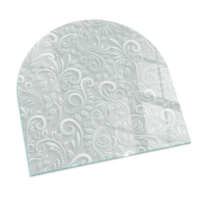 Plaque demi-ovale en verre pour poêle Motif végétal élégant