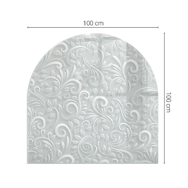 Plaque demi-ovale en verre pour poêle Motif végétal élégant