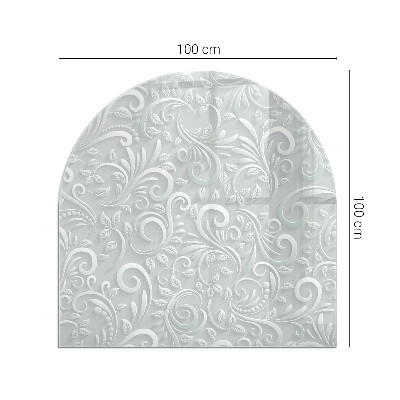 Plaque demi-ovale en verre pour poêle Motif végétal élégant