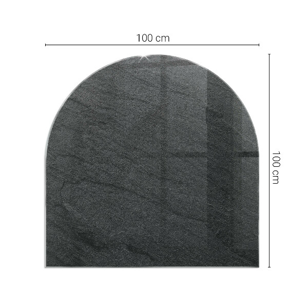 Plaque verre demi-ronde cheminée Modèle de structure de pierre