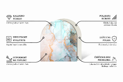 Plaque de sol demi-ovale en verre Motif rouillé en arrière-plan