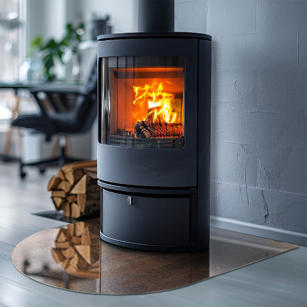 Plaque de sol demi-ovale en verre Motif rouillé en arrière-plan