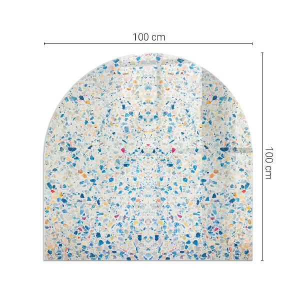 Plaque verre demi-ronde cheminée Motif de texture abstrait