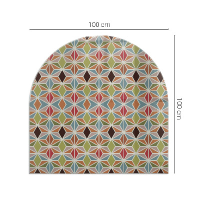 Plaque demi-ovale en verre pour poêle Motifs polygonaux sur le web
