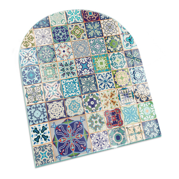 Plaque de sol demi-ovale en verre Motifs décoratifs en mosaïque