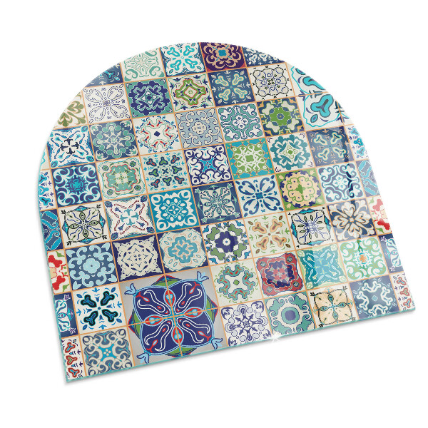 Plaque de sol demi-ovale en verre Motifs décoratifs en mosaïque