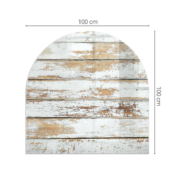 Plaque de sol demi-ovale en verre Planche en bois rouillée