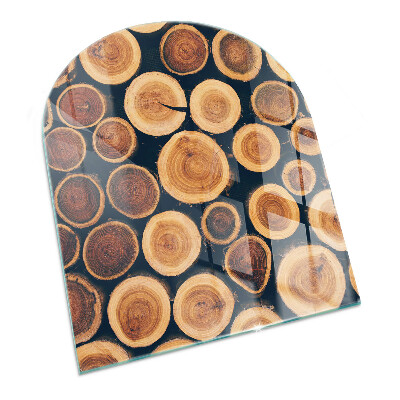 Plaque verre demi-ronde cheminée Boîte à cadre en bois