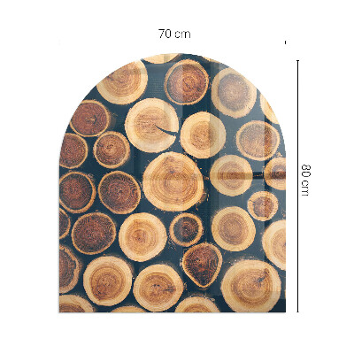 Plaque verre demi-ronde cheminée Boîte à cadre en bois