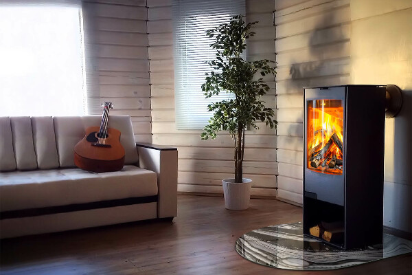 Plaque de sol demi-ovale en verre Motifs abstraits ondulés et linéaires