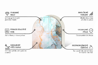 Plaque de sol demi-ovale en verre Motif abstrait fluide