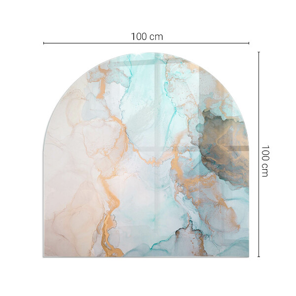 Plaque de sol demi-ovale en verre Motif abstrait fluide