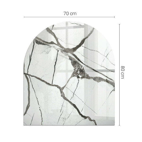Plaque verre demi-ronde cheminée Les veines du marbre dans un style élégant