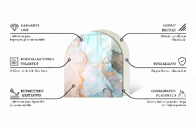 Plaque de sol demi-ovale en verre Style marbre avec veinage délicat