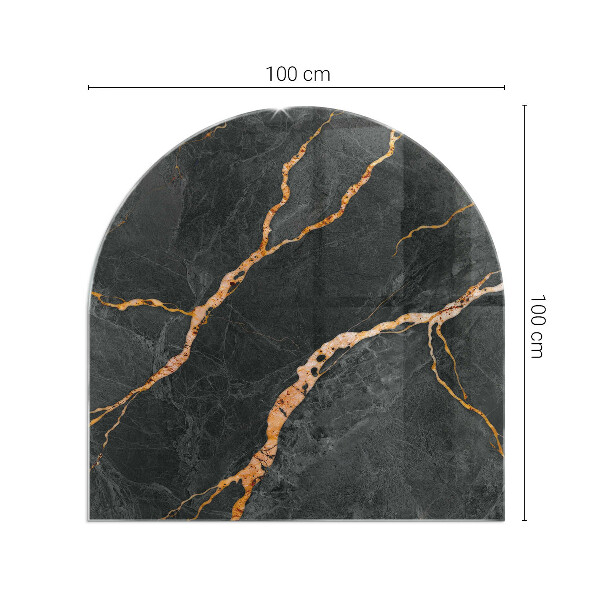 Plaque de sol demi-ovale en verre Style marbre avec veinage délicat