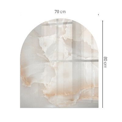 Plaque verre demi-ronde cheminée Motif organique en pierre