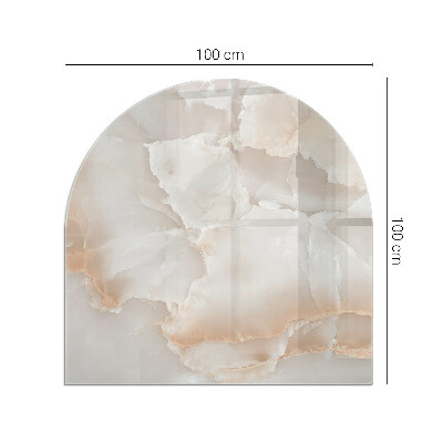 Plaque verre demi-ronde cheminée Motif organique en pierre