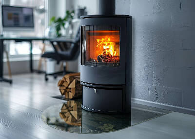 Plaque verre demi-ronde cheminée Motifs végétaux avec des papillons