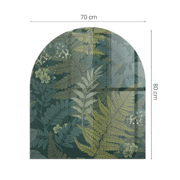 Plaque verre demi-ronde cheminée Motifs végétaux avec des papillons