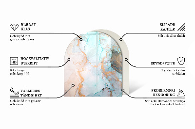 Plaque verre demi-ronde cheminée Motifs végétaux avec des papillons