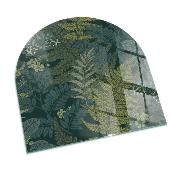 Plaque verre demi-ronde cheminée Motifs végétaux avec des papillons